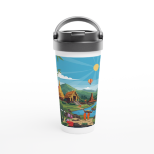 White 15oz Stainless Steel Travel Mug