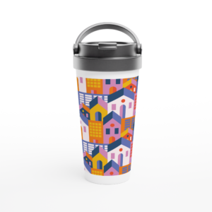 White 15oz Stainless Steel Travel Mug