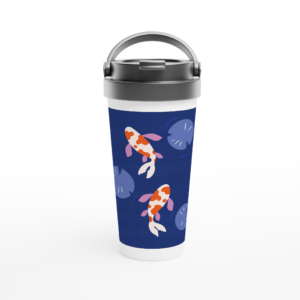 White 15oz Stainless Steel Travel Mug