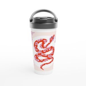 White 15oz Stainless Steel Travel Mug