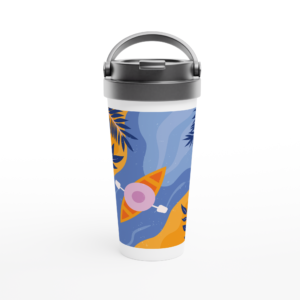 White 15oz Stainless Steel Travel Mug
