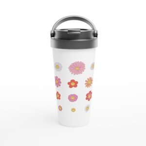 White 15oz Stainless Steel Travel Mug