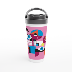 White 15oz Stainless Steel Travel Mug