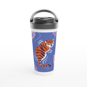 White 15oz Stainless Steel Travel Mug