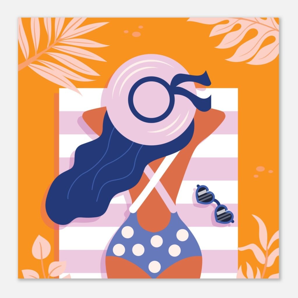 Retro Summer Girl | Wall art | Poster 50x50 cm / 20x20″